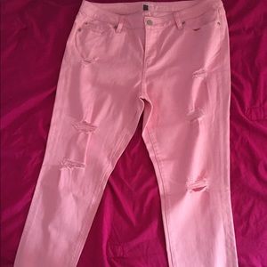 New York & company pink denim boyfriend jeans